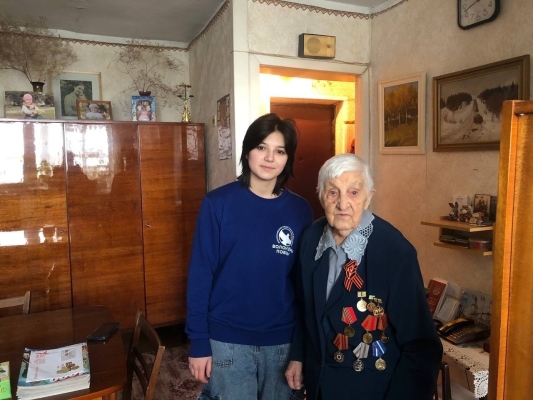 Волонтёры Победы поздравили Конкордию Алексеевну Худякову